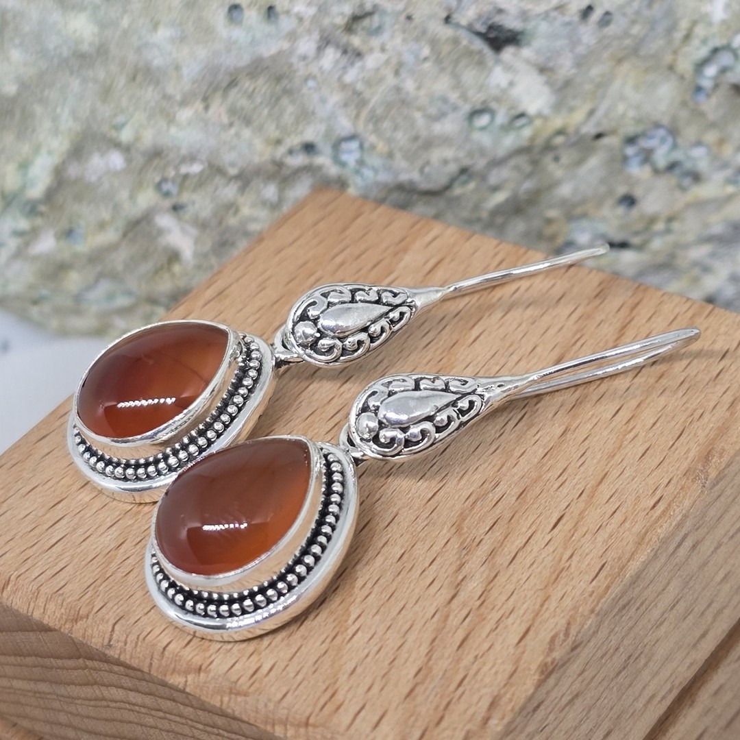 Sterling silver carnelian earrings image 2